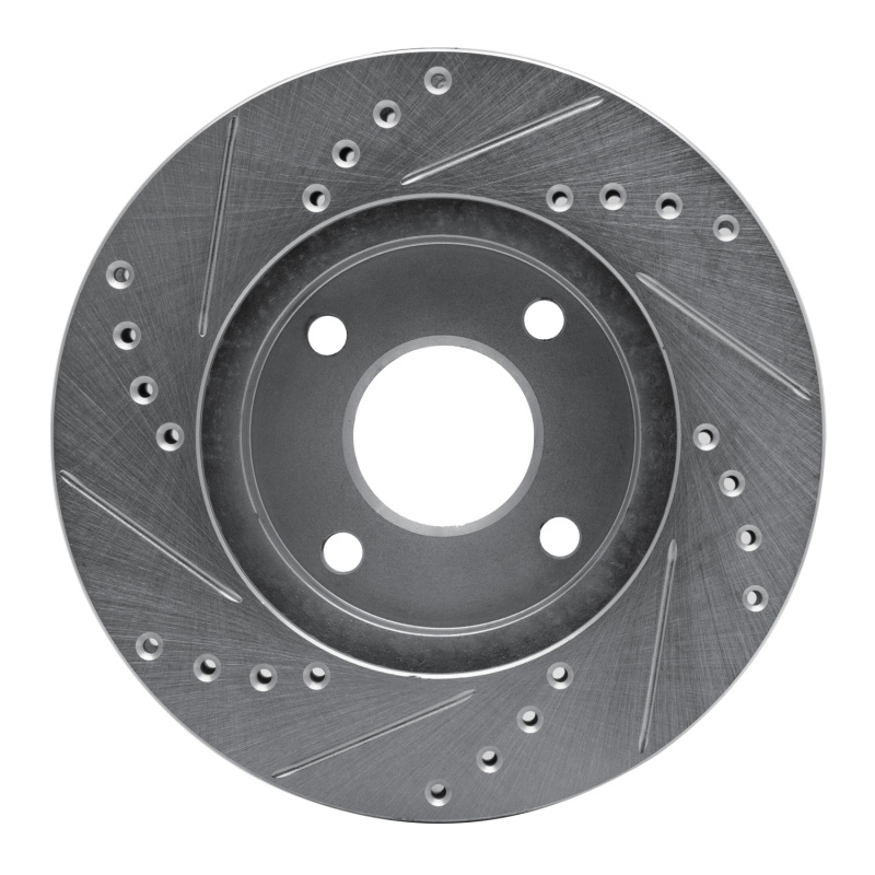 Ford Contour Brake Rotor (1) - Front Right - R1 Concepts - Drilled & Slotted - Silver - `95-`04